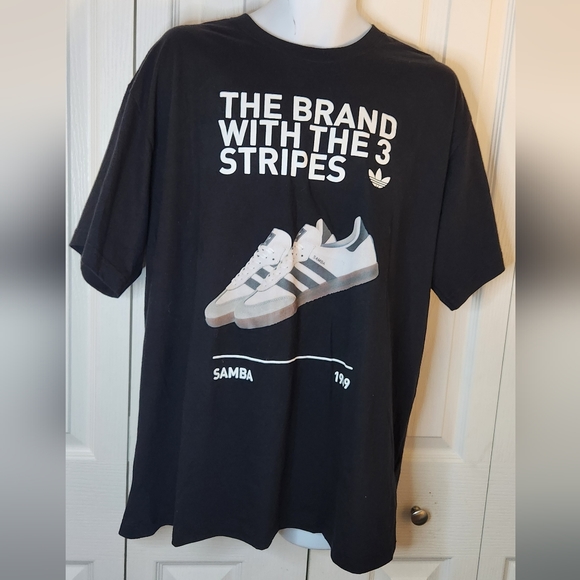 adidas Other - NWT Adidas SAMBA brand With The 3 Stripes Xl Short Sleeve T-shirt Mens Black